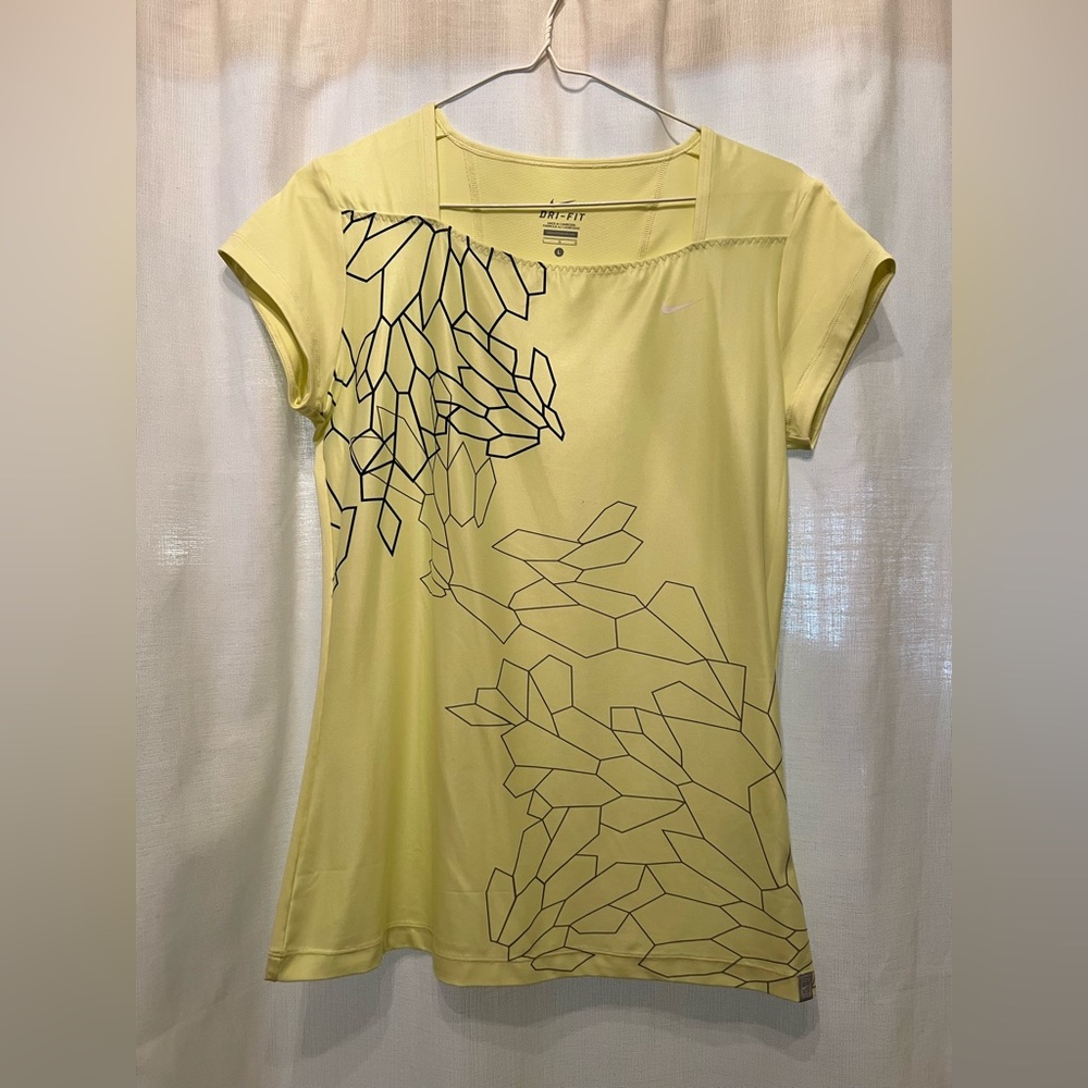 Nike Women’s Yellow Tennis Shirt, Size L